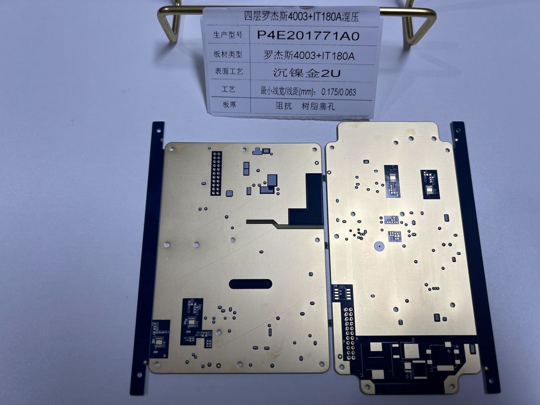 ロジャース RO4003+IT180 ミックス ロジャース PCB板 0.5-6オンス コッパーの浸透金仕上げ