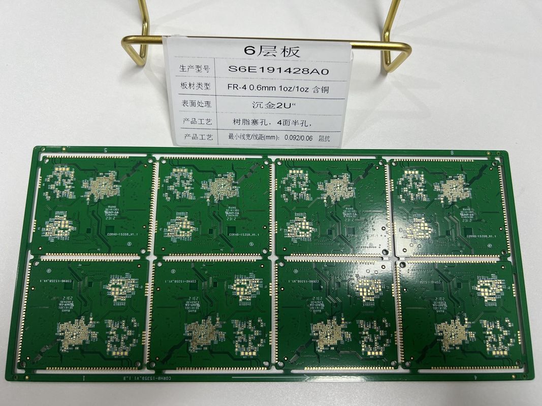 耐久性 HDI PCBボード 6-32 層 HDI 4 面 半孔 レーザー 穴 サイズ 0.075mm