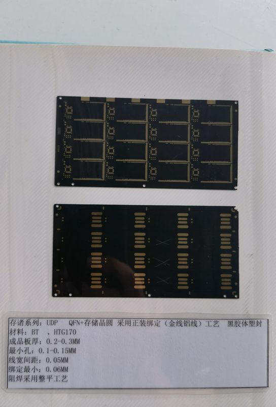 硬い2層黒色ソルダーマスク PCB 0.1mm トレーススペースIC サブストラート SDカード