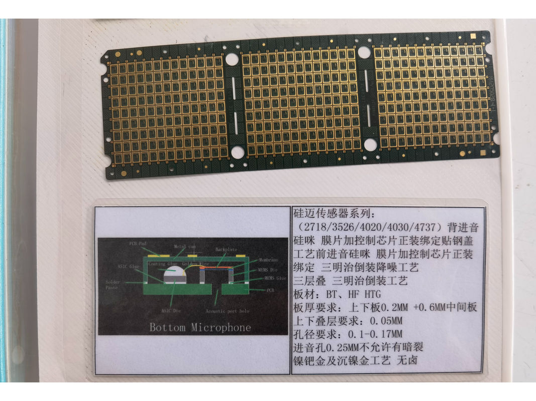 ENIG 表面仕上げIC 基板 PCB IC回路板 0.2mm 基礎材料 BT HF HTG
