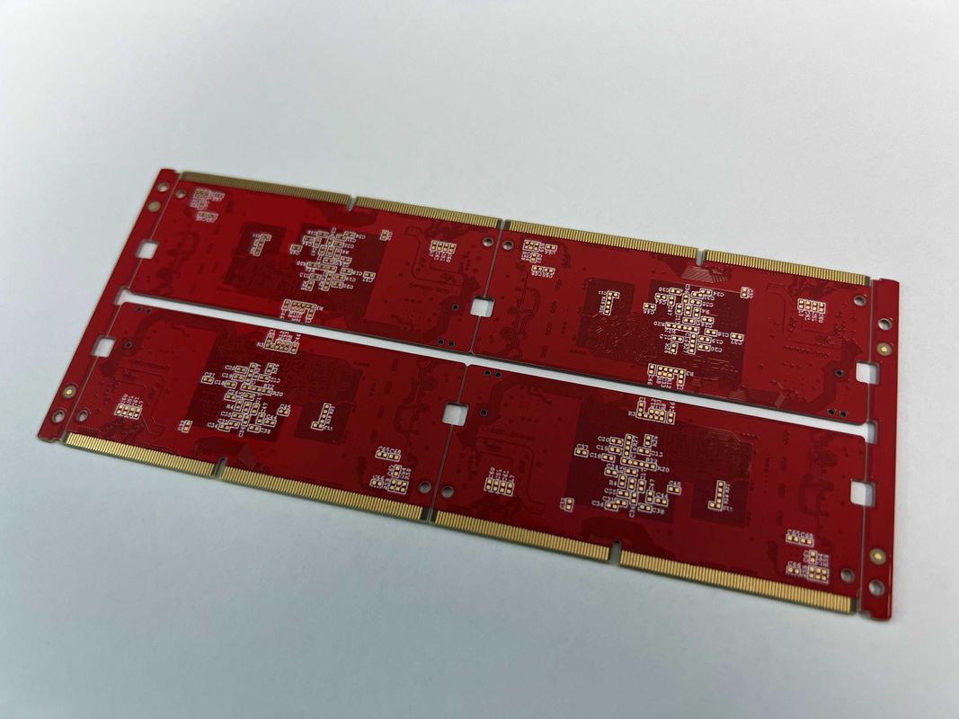 浸透金表面多層PCB板 赤色ソルダーマスク色 0.25OZ銅重量