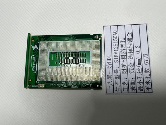 18層 高密度インターコネクタ 高速PCBボード 10 1 側面比 vipppo ENIG +フラッシュ ゴールド